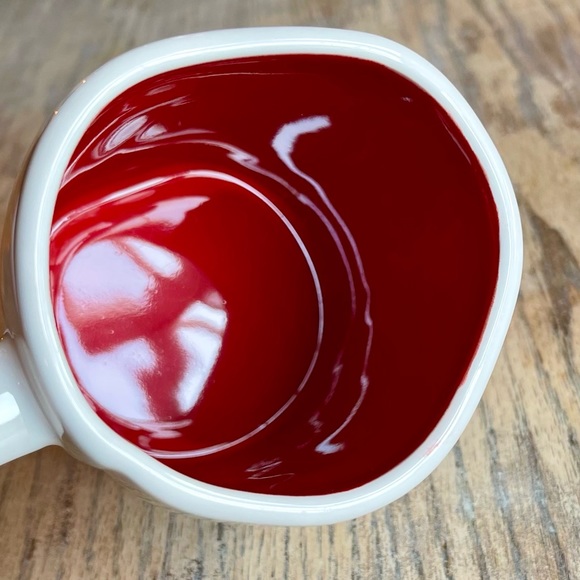 RAE DUNN “ WINK WINK “ WHITE COFFEE / TEA MUG w/ RED INSIDE & LETTERING - Picture 5 of 6